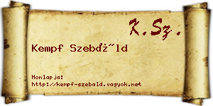 Kempf Szebáld névjegykártya